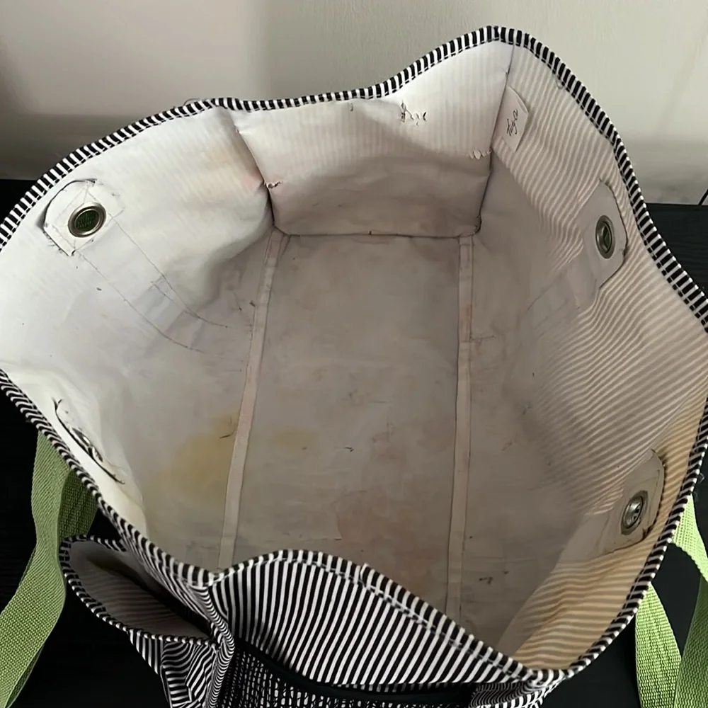 Travel/Toiletries/Diaper Striped Canvas Bag Multi Pockets Strong Carry Straps